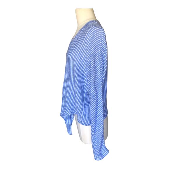 Rails Sloane Linen Blue Azure Stripe Front Tie Top Shirt Women's Size Large - Picture 7 of 14